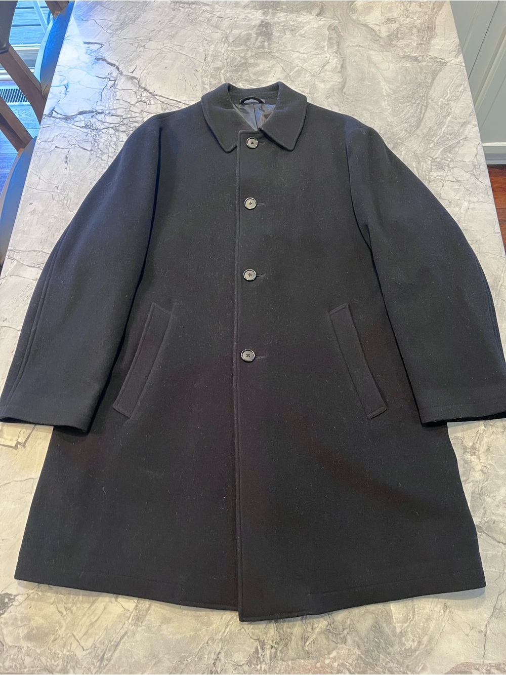 Perry Ellis Portfolio Men’s Size Large Black Pea coat / Overcoat!